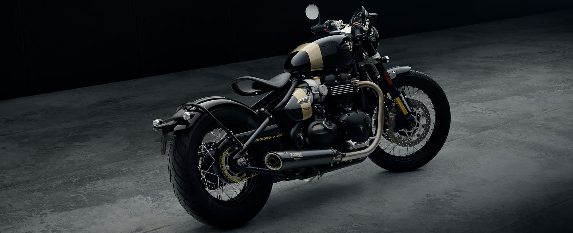 Triumph Bonneville Bobber TFC full bike at an angle