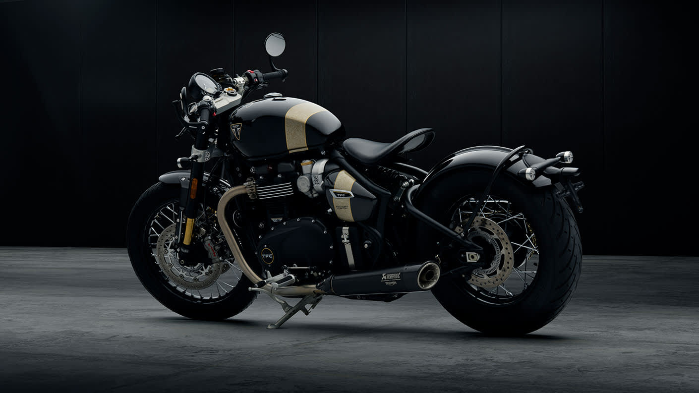 Triumph Bonneville Bobber TFC full bike left hand side angle